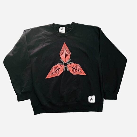 𝅺graphic Black Sweatshirt-Minimalist Abstract Geometric Streetwear-Size Large - Picture 3 of 7